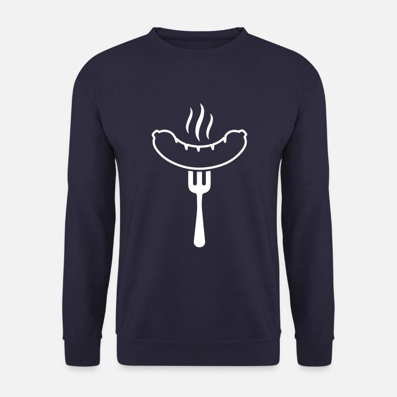 bratwurst symbol wurst gabel symbol - Unisex Pullover - Navy
