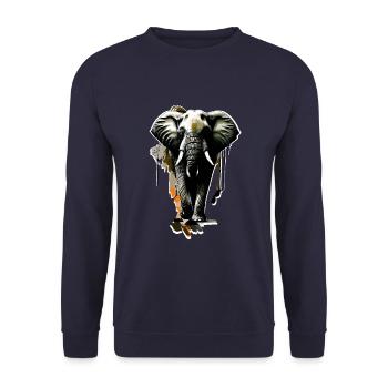 Elephant - Unisex Sweatshirt - navy - Front - Alina (178cm) & Michal (187cm)