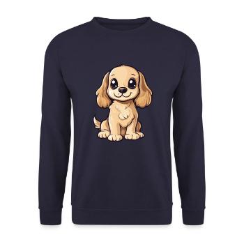 Cocker Spaniel Chien Mignon - Sweat-shirt Unisexe - marine - Devant - Alina (178cm) & Michal (187cm)