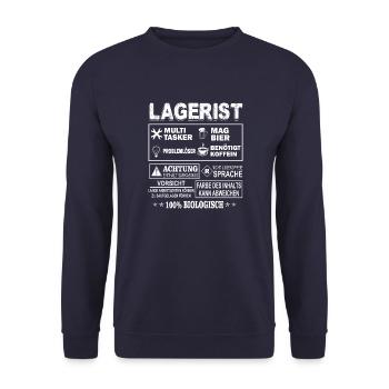 LAGERIST Multitasker - Unisex Pullover - Navy - Vorne - Alina (178cm) & Michal (187cm)