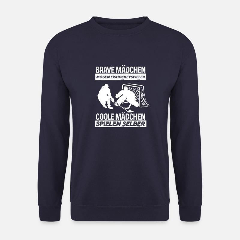 Coole Mädchen spielen Eishockey Geschenk - Unisex Pullover - Navy