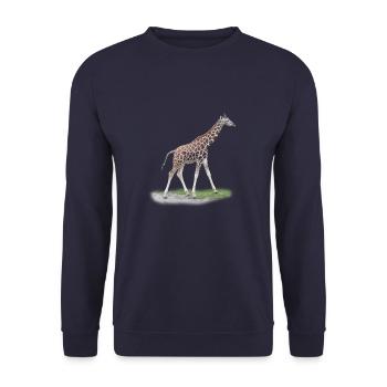 Junge Giraffe - Unisex Pullover - Navy - Vorne - Alina (178cm) & Michal (187cm)