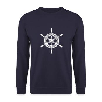 steuerrad - Unisex Pullover - Navy - Vorne - Alina (178cm) & Michal (187cm)