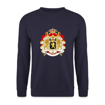 Armoiries de la Belgique 🇧🇪 - Sweat-shirt Unisexe - marine - Devant - Alina (178cm) & Michal (187cm)