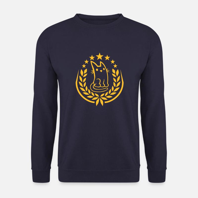 Edel Lorbeerkranz Katze Logo - Unisex Pullover - Navy