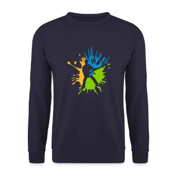 Gouttes colorées de guitariste éclaboussures de couleur - Sweat-shirt Unisexe - marine - Devant - Alina (178cm) & Michal (187cm)