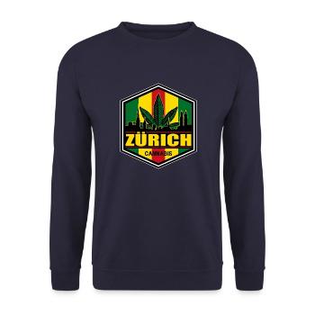 Cannabis - Unisex Pullover - Navy - Vorne - Alina (178cm) & Michal (187cm)
