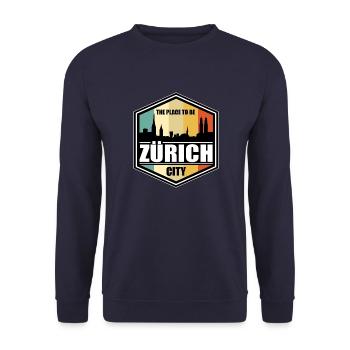Zürich - Unisex Pullover - Navy - Vorne - Alina (178cm) & Michal (187cm)