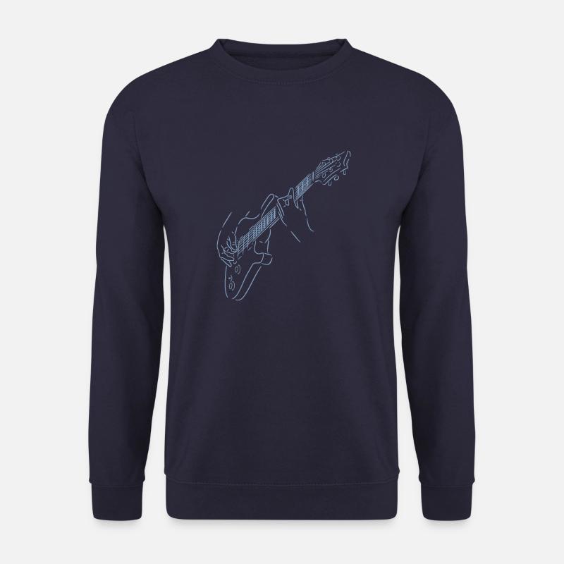 Regenbogenfarbener Gitarrist. Elektrogitarre. - Unisex Pullover - Navy