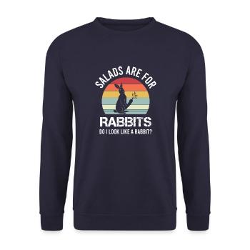 Katze schwarzes Kätzchen Vintage Sonnenuntergang - Unisex Pullover - Navy - Vorne - Alina (178cm) & Michal (187cm)