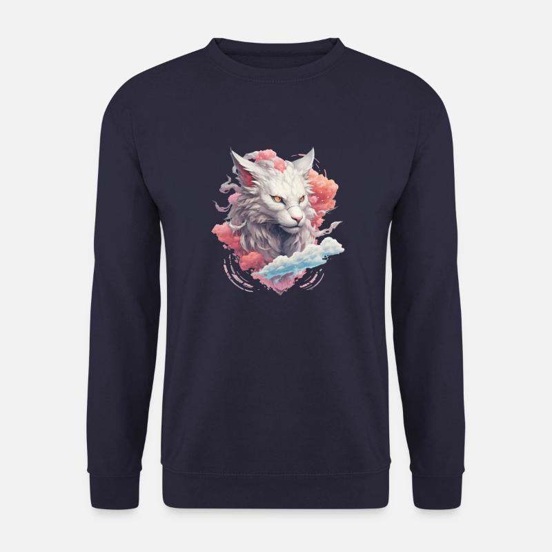 White Fantasy Lion - Unisex Pullover - Navy