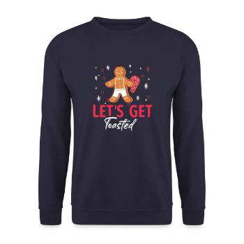 Lustige Lebkuchenmann Vintage Cookie Sprüche - Unisex Pullover - Navy - Vorne - Alina (178cm) & Michal (187cm)