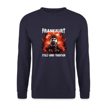 Frankfurt Stolz Ehre Tradition - Unisex Pullover - Navy - Vorne - Alina (178cm) & Michal (187cm)