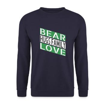 dictons blagues amusantes idée présente ours câlins geek - Sweat-shirt Unisexe - marine - Devant - Alina (178cm) & Michal (187cm)