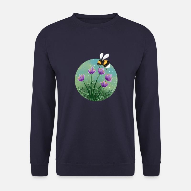 Biene und Blumen - Unisex Pullover - Navy