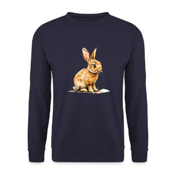 Hare or rabbit? - Unisex Sweatshirt - navy - Front - Alina (178cm) & Michal (187cm)