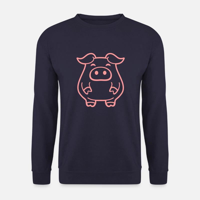 Kleines Süßes Schweinchen Dick Schwein Tier Liebe - Unisex Pullover - Navy