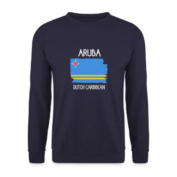 Aruba Flag - Dutch Caribbean - Caribbean - Unisex Sweatshirt - navy - Front - Alina (178cm) & Michal (187cm)