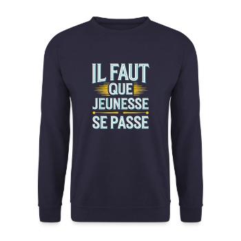Il faut que jeunesse se passe - Sweat-shirt Unisexe - marine - Devant - Alina (178cm) & Michal (187cm)