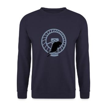 Ratte im Hamsterrad / rat in a wheel (2c) - Unisex Sweatshirt - navy - Front - Alina (178cm) & Michal (187cm)