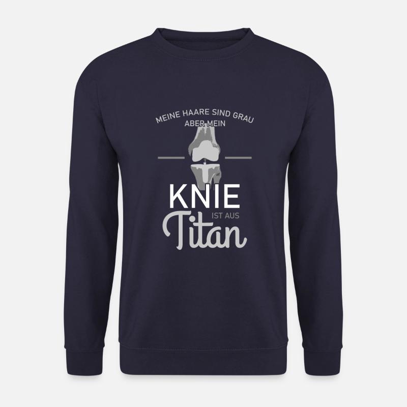 Künstliches Knie Spruch Prothese - Unisex Pullover - Navy