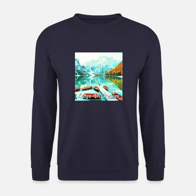 Lago di braies,Pragser Wildsee,see,landschaft,berg - Unisex Pullover - Navy