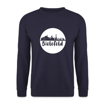 bielefeld, cercle, skyline, noir, coupe aux ciseaux - Sweat-shirt Unisexe - marine - Devant - Alina (178cm) & Michal (187cm)