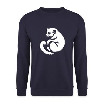 Loris Slowlori Silhouette Säugetier - Unisex Pullover - Navy - Vorne - Alina (178cm) & Michal (187cm)