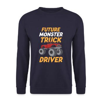 Future Monster Truck Driver - Unisex Sweatshirt - navy - Front - Alina (178cm) & Michal (187cm)