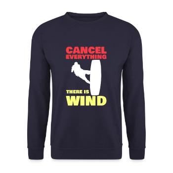 There Is Wind Funny Kitesurfer Kiteboarding - Unisex Sweatshirt - navy - Front - Alina (178cm) & Michal (187cm)