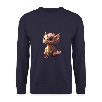 Little Cute Dragon 1 - Unisex Sweatshirt - navy - Front - Alina (178cm) & Michal (187cm)