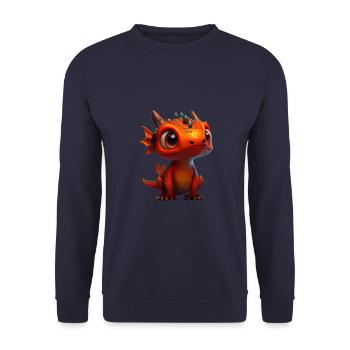 Little Cute Dragon 9 - Unisex Sweatshirt - navy - Front - Alina (178cm) & Michal (187cm)