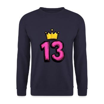 Couronne de maillot à 13 chiffres - Sweat-shirt Unisexe - marine - Devant - Alina (178cm) & Michal (187cm)
