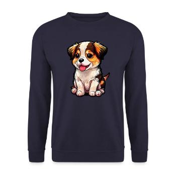 Doggy's charm, sweet snuffle - Unisex Sweatshirt - navy - Front - Alina (178cm) & Michal (187cm)