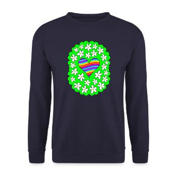 Love And Flowers - Unisex Sweatshirt - navy - Front - Alina (178cm) & Michal (187cm)