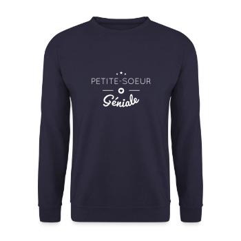 PETITE SOEUR GÉNIALE - Sweat-shirt Unisexe - marine - Devant - Alina (178cm) & Michal (187cm)