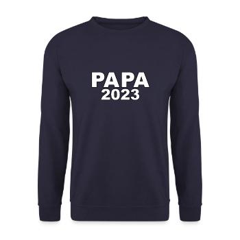 Papa 2023 - Unisex Pullover - Navy - Vorne - Alina (178cm) & Michal (187cm)