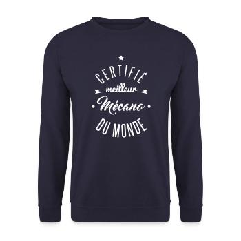 meilleur mecano - Sweat-shirt Unisexe - marine - Devant - Alina (178cm) & Michal (187cm)