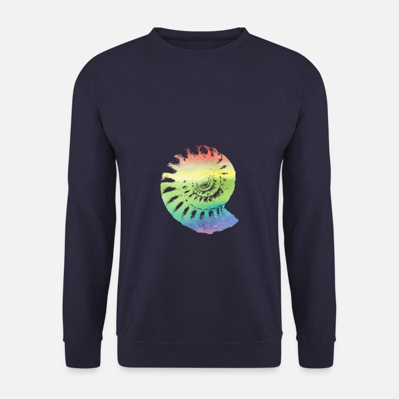 Fossil ammonite in rainbow colored gift - Unisex Sweatshirt - navy