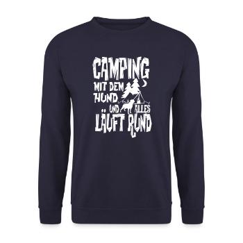 Camping Hund - Unisex Pullover - Navy - Vorne - Alina (178cm) & Michal (187cm)