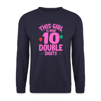 Fille du 10e anniversaire - Sweat-shirt Unisexe - marine - Devant - Alina (178cm) & Michal (187cm)