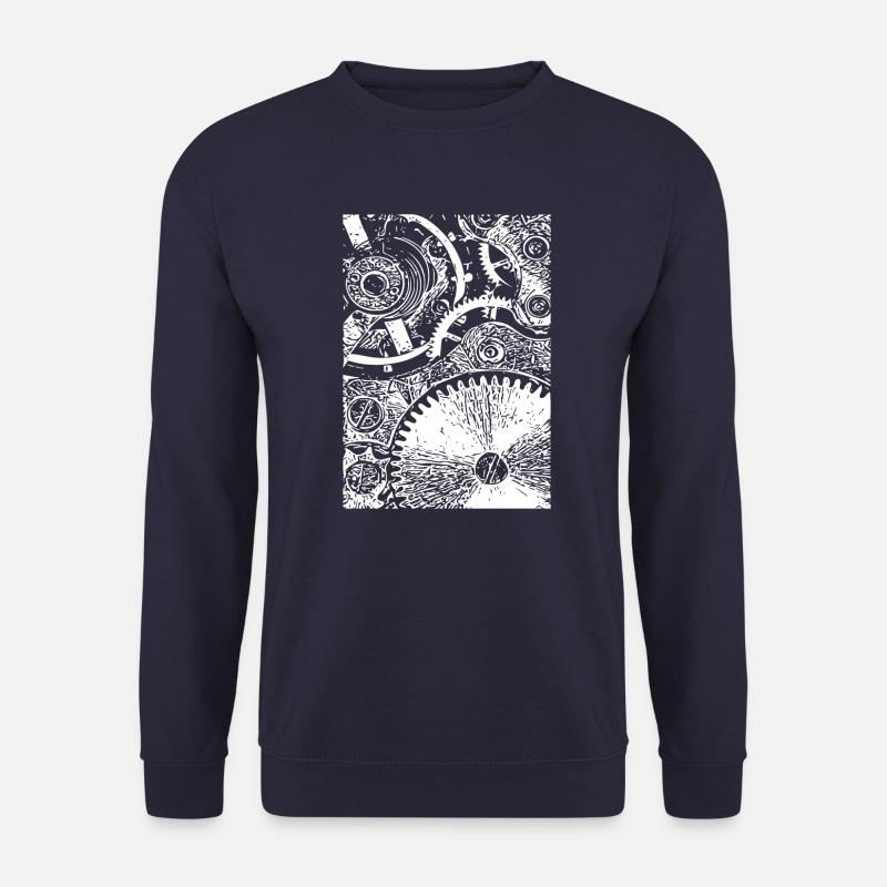 Uhrwerk Weiß - Unisex Pullover - Navy