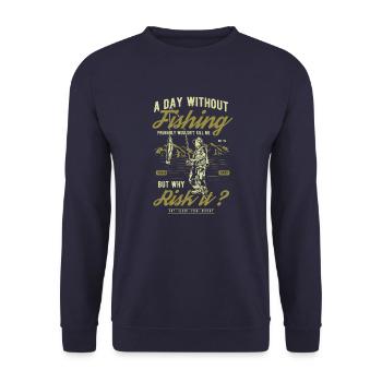 Angeler Angeln Geschenk Fishing - Unisex Pullover - Navy - Vorne - Alina (178cm) & Michal (187cm)