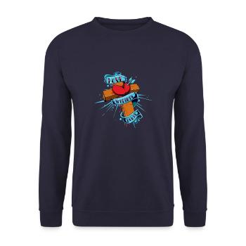 cross - Unisex Sweatshirt - navy - Front - Alina (178cm) & Michal (187cm)