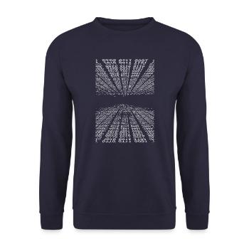 Horizontal binary code - Unisex Sweatshirt - navy - Front - Alina (178cm) & Michal (187cm)