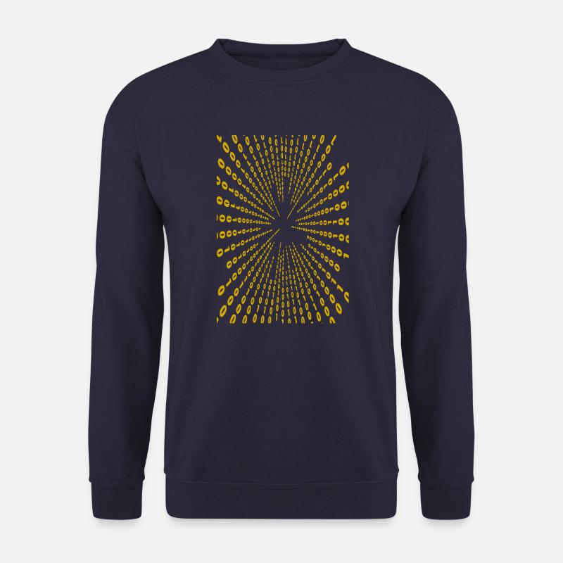 Binary code (yellow) - Unisex Sweatshirt - navy