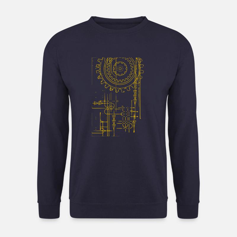 Zahnrad (gelb) - Unisex Pullover - Navy
