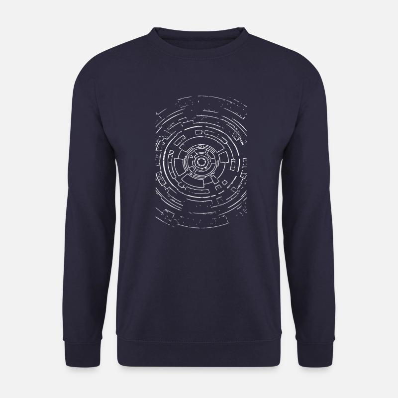 Abstract circles (white) - Unisex Sweatshirt - navy