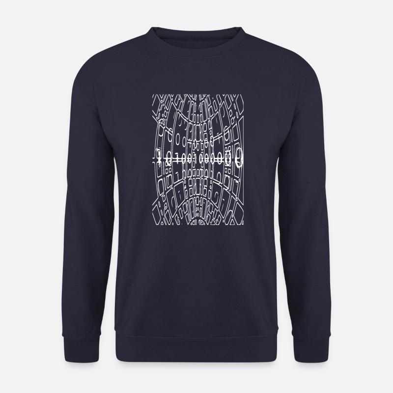 Code binaire Abstrait (blanc) - Sweat-shirt Unisexe - marine