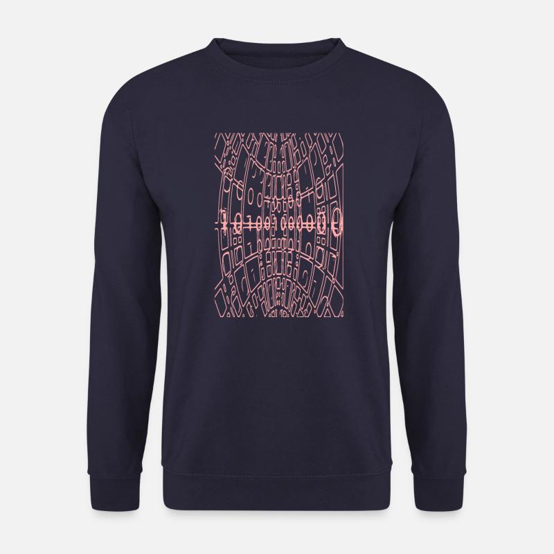 Binary Code Abstract (pink) - Unisex Sweatshirt - navy